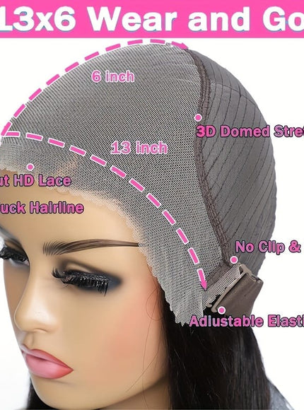 KissICON Long 13x6 Glueless Lace Front Human