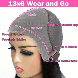 KissICON Long 13x6 Glueless Lace Front Human