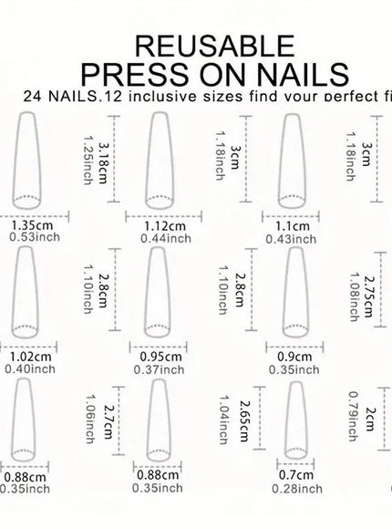KissICON Long Coffin Black Press On Nails Full Cover