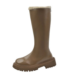 KissICON Long Khaki / 40 Women's Winter Short/Long Tube Cotton Boots Thick Sole