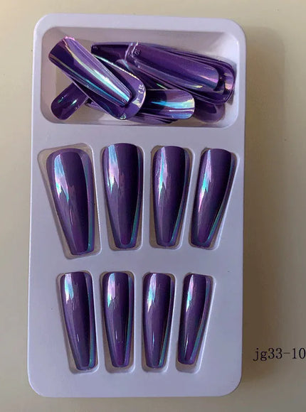 KissICON Long Press On Nails T-shape French Oval Fake