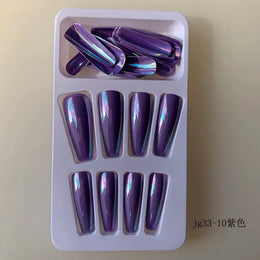 KissICON Long Press On Nails T-shape French Oval Fake