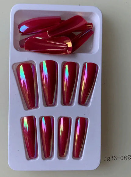 KissICON Long Press On Nails T-shape French Oval Fake