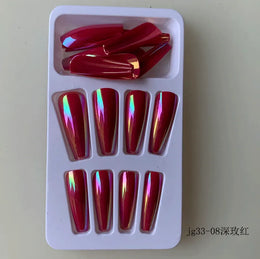 KissICON Long Press On Nails T-shape French Oval Fake
