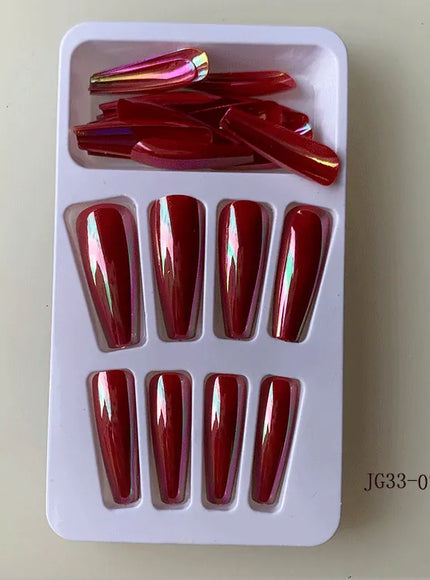 KissICON Long Press On Nails T-shape French Oval Fake
