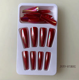 KissICON Long Press On Nails T-shape French Oval Fake