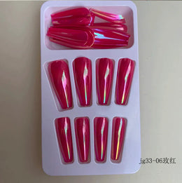 KissICON Long Press On Nails T-shape French Oval Fake