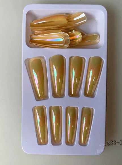 KissICON Long Press On Nails T-shape French Oval Fake