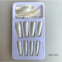 KissICON Long Press On Nails T-shape French Oval Fake