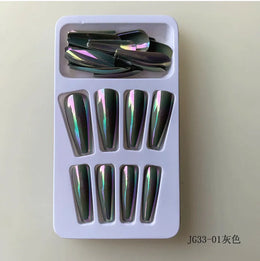 KissICON Long Press On Nails T-shape French Oval Fake