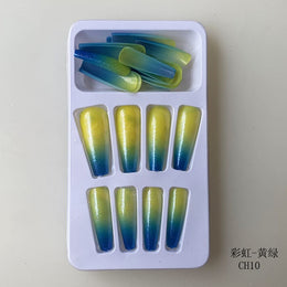 KissICON Long Press On Nails T-shape French Oval Fake