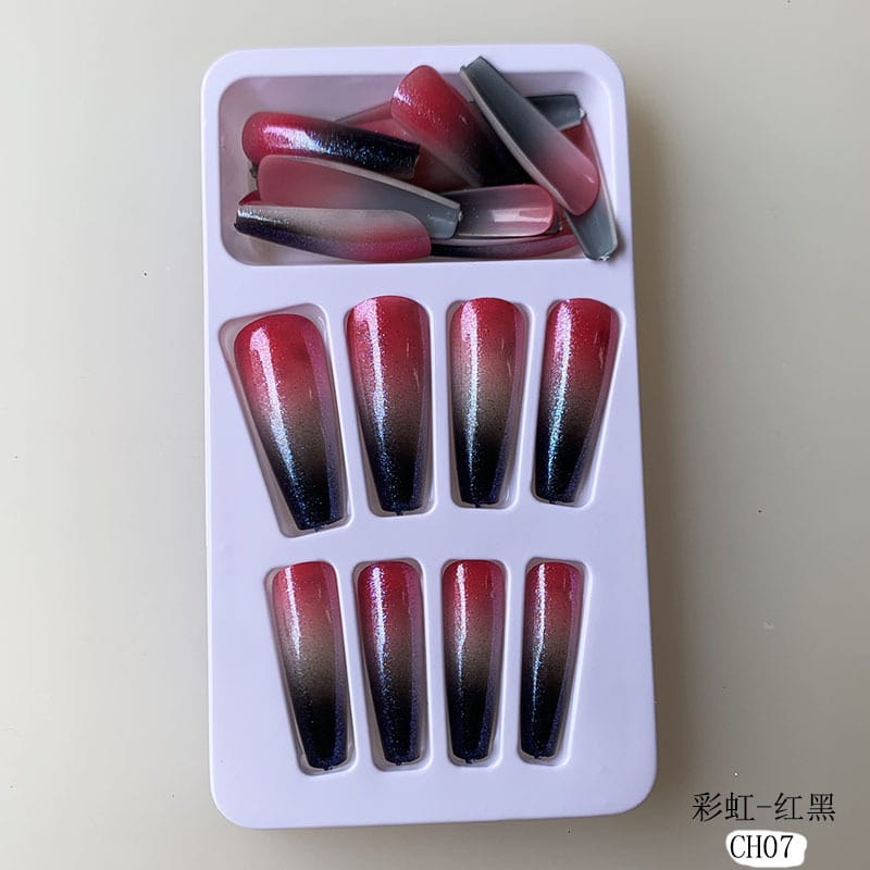 KissICON Long Press On Nails T-shape French Oval Fake