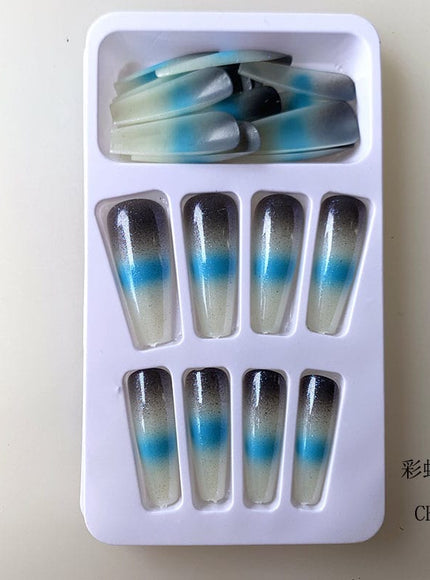 KissICON Long Press On Nails T-shape French Oval Fake