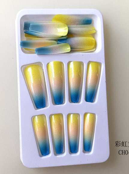 KissICON Long Press On Nails T-shape French Oval Fake