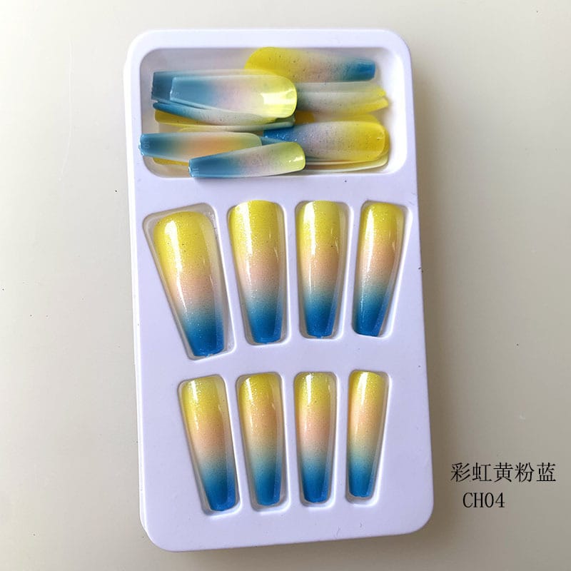 KissICON Long Press On Nails T-shape French Oval Fake
