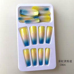 KissICON Long Press On Nails T-shape French Oval Fake