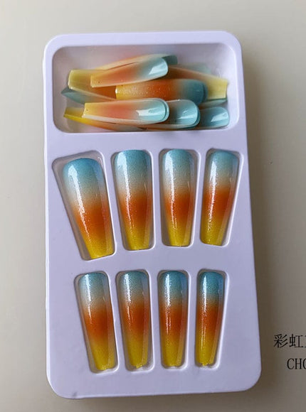 KissICON Long Press On Nails T-shape French Oval Fake