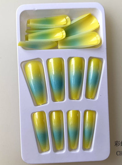KissICON Long Press On Nails T-shape French Oval Fake