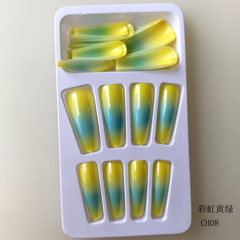 KissICON Long Press On Nails T-shape French Oval Fake