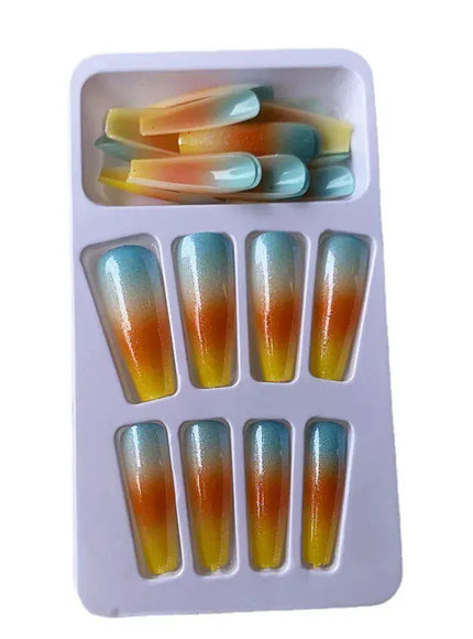KissICON Long Press On Nails T-shape French Oval Fake