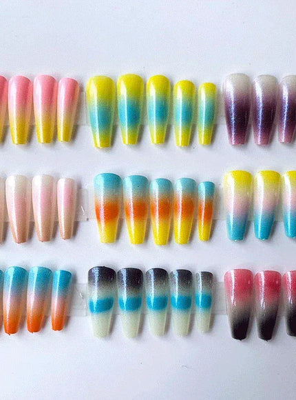 KissICON Long Press On Nails T-shape French Oval Fake