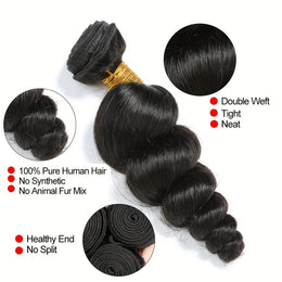 KissICON Loose Wave Brazilian Virgin Hair 3 Bundles Unprocessed