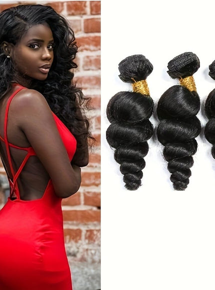 KissICON Loose Wave Brazilian Virgin Hair 3 Bundles Unprocessed