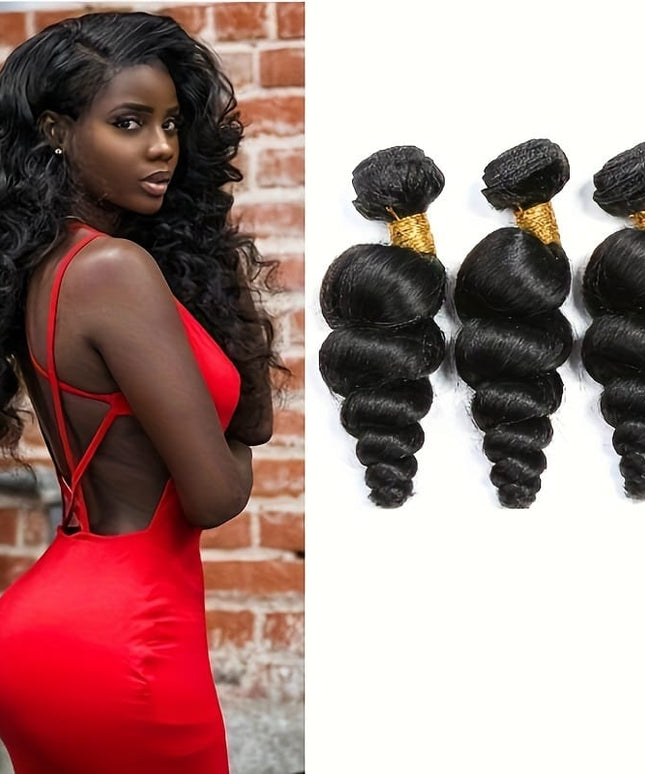 KissICON Loose Wave Brazilian Virgin Hair 3 Bundles Unprocessed