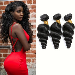 KissICON Loose Wave Brazilian Virgin Hair 3 Bundles Unprocessed