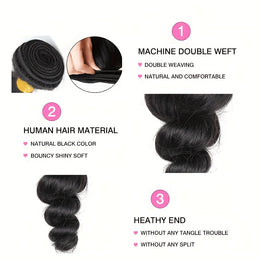 KissICON Loose Wave Bundles Human Hair Brazilian Virgin Bra