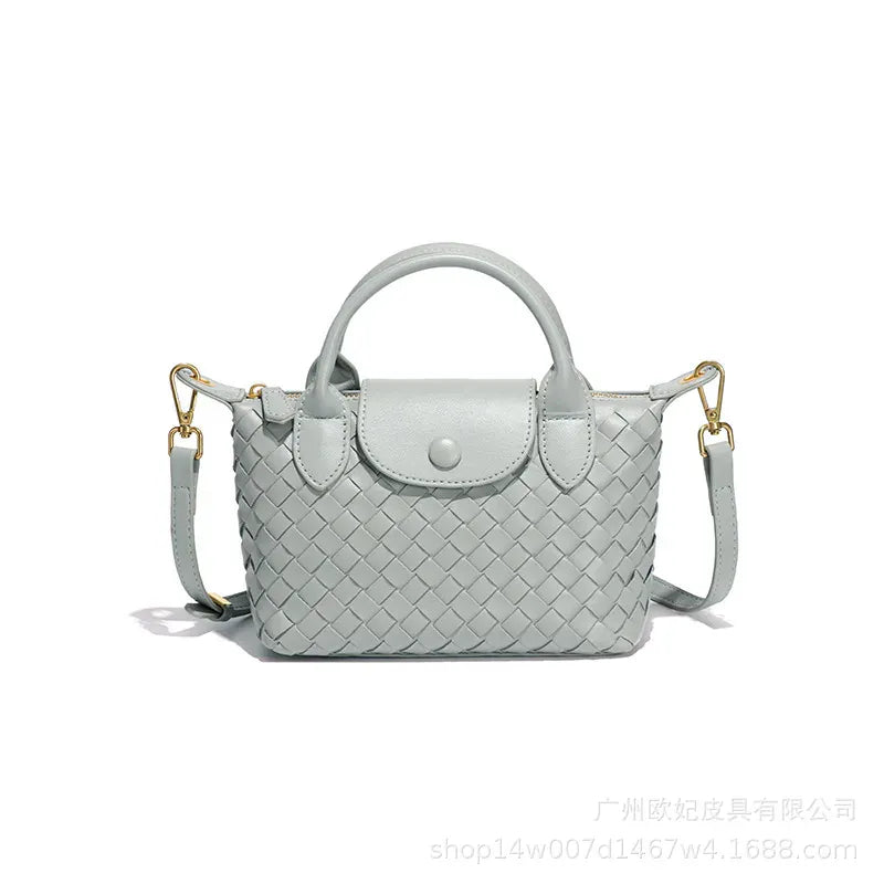 KissICON Lotus pollen Woven Small Jiaozi Texture Popular Advanced Shoulder