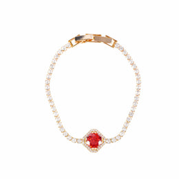 KissICON Lovely cherry red zircon bracelet Elegant Cherry Red Zirconia Bracelet – Sparkling Gift