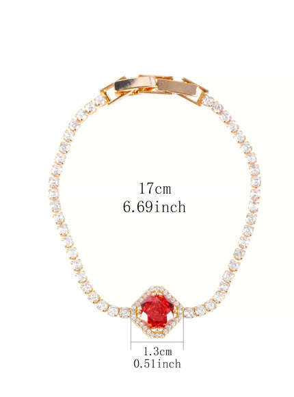 KissICON Lovely cherry red zircon bracelet Elegant Cherry Red Zirconia Bracelet – Sparkling Gift