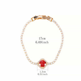 KissICON Lovely cherry red zircon bracelet Elegant Cherry Red Zirconia Bracelet – Sparkling Gift
