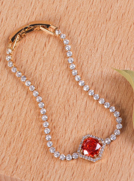 KissICON Lovely cherry red zircon bracelet Elegant Cherry Red Zirconia Bracelet – Sparkling Gift