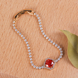 KissICON Lovely cherry red zircon bracelet Elegant Cherry Red Zirconia Bracelet – Sparkling Gift