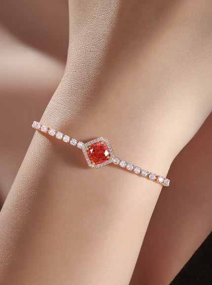 KissICON Lovely cherry red zircon bracelet Elegant Cherry Red Zirconia Bracelet – Sparkling Gift
