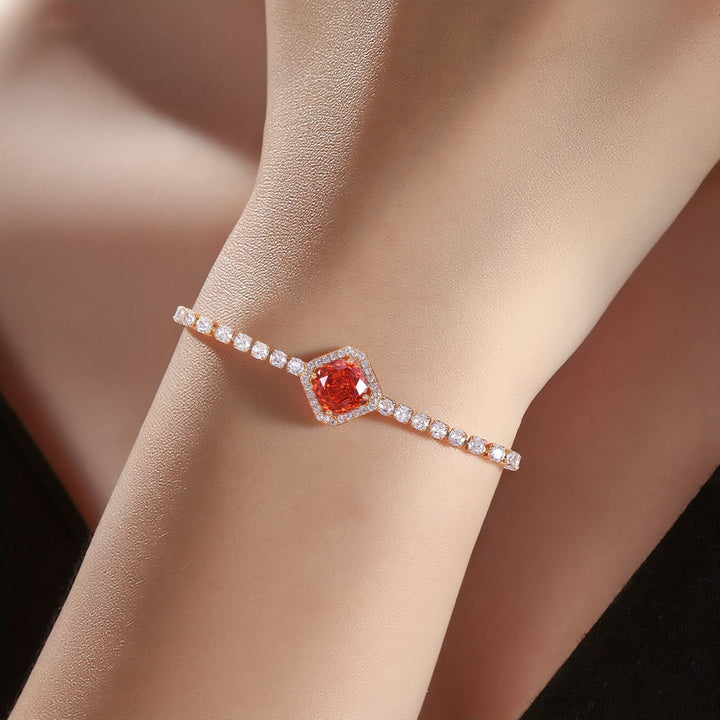 Elegant Cherry Red Zirconia Bracelet – Sparkling Gift