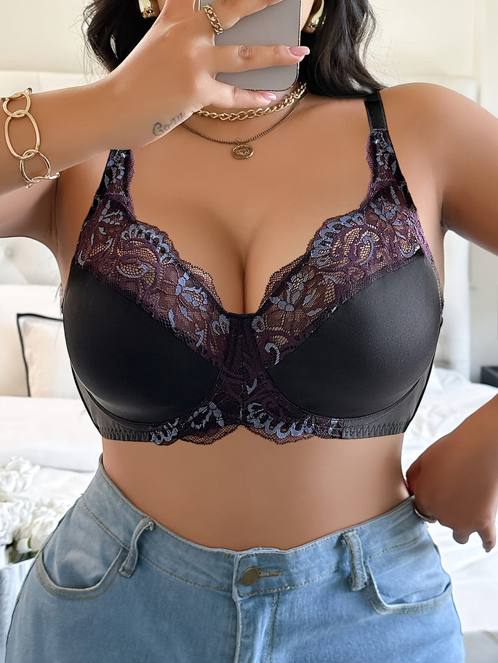Luxe Black Lace Plus Size Underwire Bra
