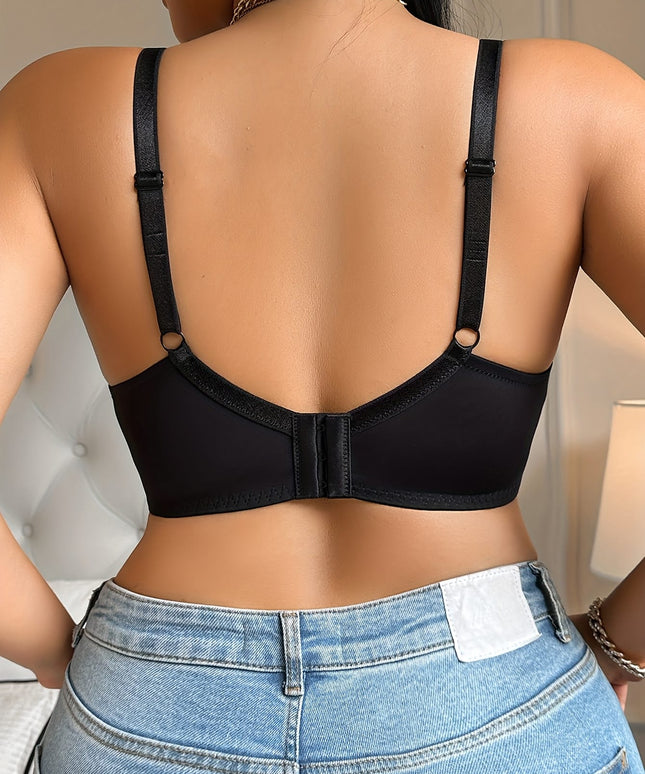 jkthpu-45 Luxe Black Lace Plus Size Underwire Bra