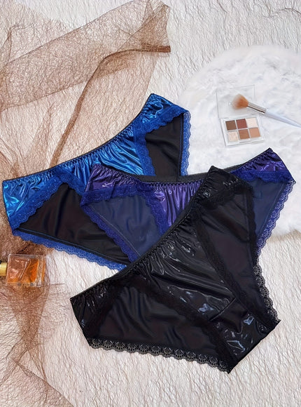 KissICON Luxe Lace Panties 3pack Shiny Curve