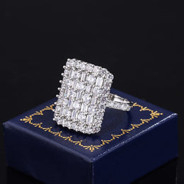 KissICON Luxurious 925 Sterling Silver Ring for Women Stylish Party Jewelry Full of Diamond Zircon Rings Engagement Rings Classic Gifts