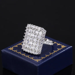 KissICON Luxurious 925 Sterling Silver Ring for Women Stylish Party Jewelry Full of Diamond Zircon Rings Engagement Rings Classic Gifts