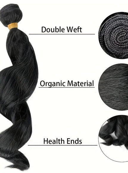 KissICON Luxurious Double Weft Hair Extensions 14 Inch Loose