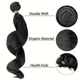 KissICON Luxurious Double Weft Hair Extensions 14 Inch Loose