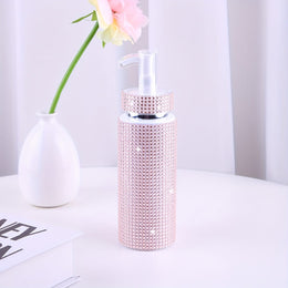 jkthpu-45 Luxurious Light Gold Luxury Diamond 200ml Dispenser Bottle for Lotions  Soaps
