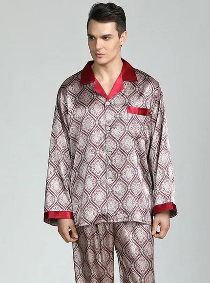 KissICON Luxurious Silk Satin Mens Pajama Set