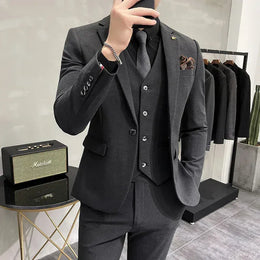 KissICON Luxury 3Piece Mens Casual Business Suit Set