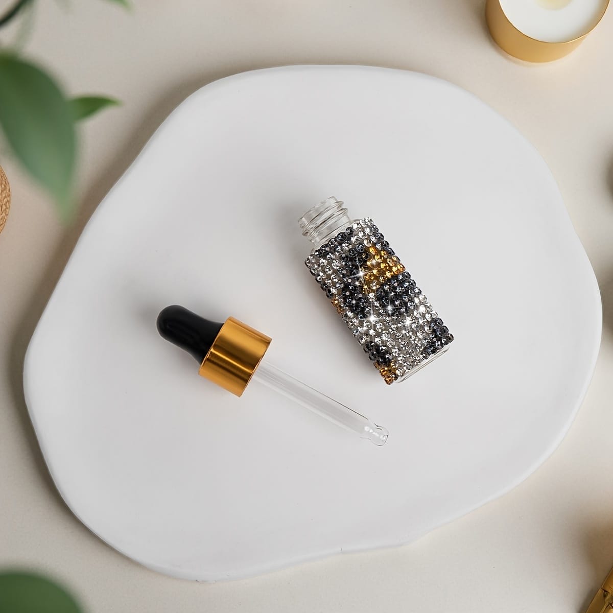 jkthpu-45 Luxury 5ml Glass Dropper Travel Skincare Essential