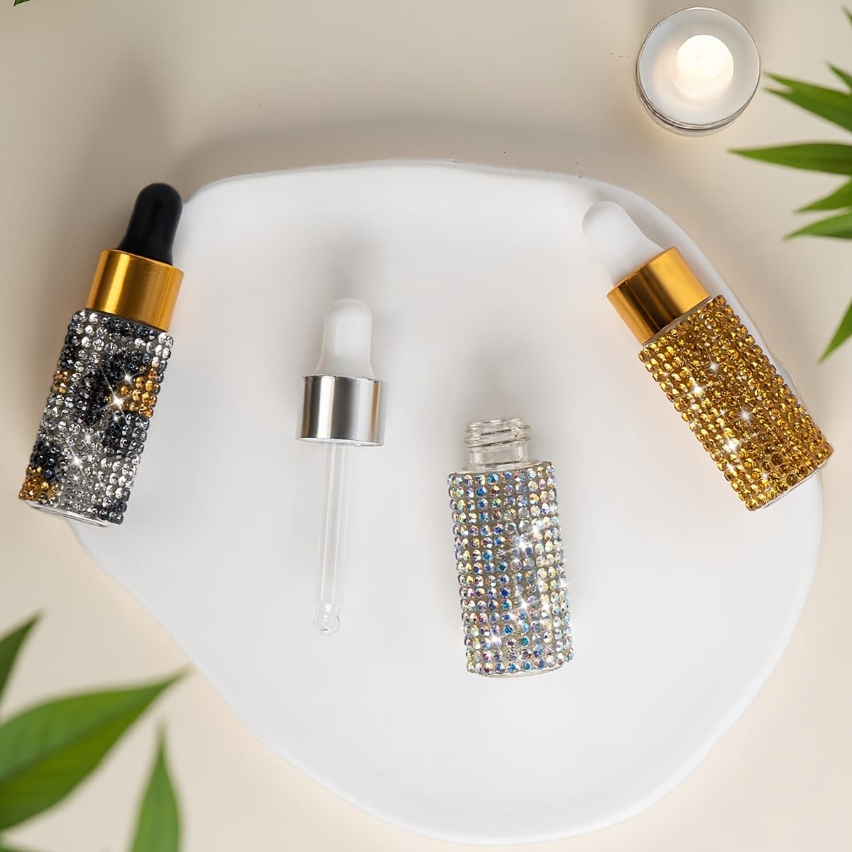 jkthpu-45 Luxury 5ml Glass Dropper Travel Skincare Essential